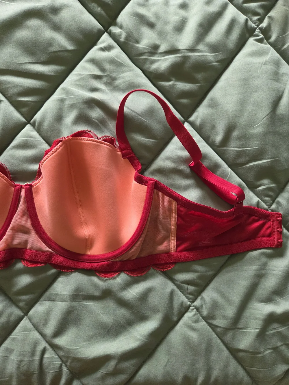 Adore Me Red Lace Underwire Longline Bra